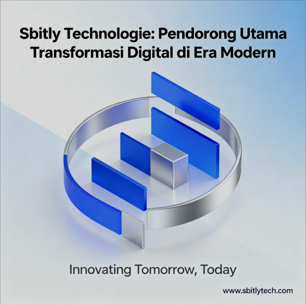 Tim profesional bekerja dengan teknologi digital modern, mewakili peran Sbitly Technologie dalam transformasi digital global.