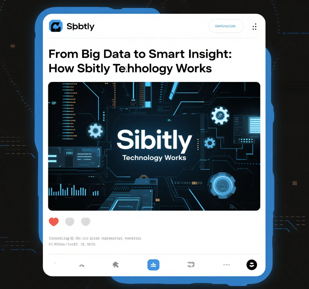 Ilustrasi visual big data yang diolah menjadi smart insight melalui teknologi analitik Sbitly