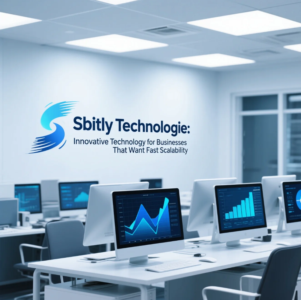 Ilustrasi teknologi modern yang menunjukkan data, AI, dan otomatisasi untuk mendukung scalability bisnis